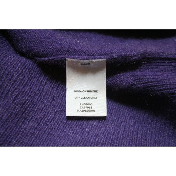Halogen 100% Cashmere Sweater Womens Large Purple V-Neck Preppy Soft Cozy Luxury - Picture 3 of 8